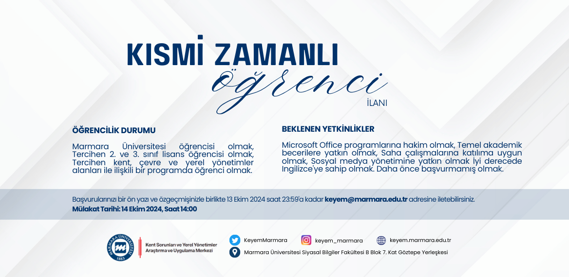 Kısmi Zamanlı Öğrenci İlanı